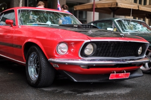 A vintage car on display - Australian Stock Image