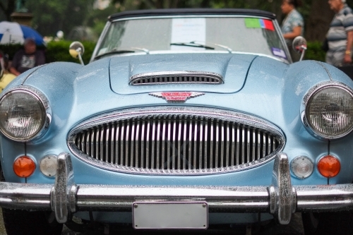 a vintage car on display - Australian Stock Image