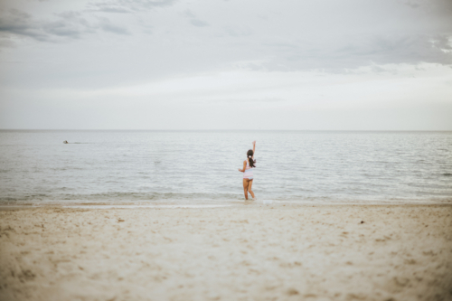 A young girl at the beach - Australian Stock Image