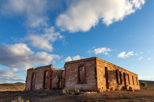 abandoned ruin in late afternoon - Australian Stock Image