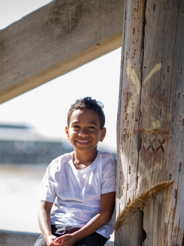 Aboriginal Boy - Australian Stock Image