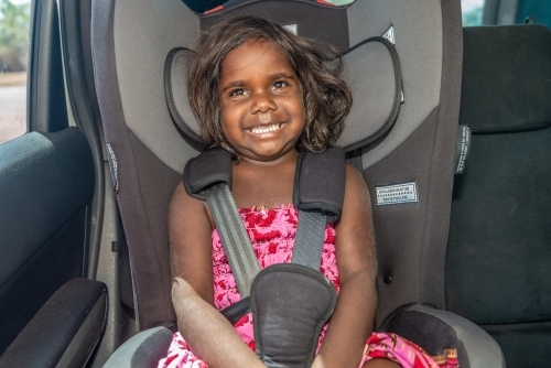 Aboriginal child in car seat