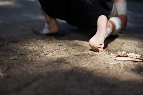 Aboriginal Dancer's Feet During Performance - Australian Stock Image