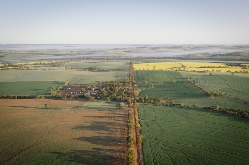 Aerial farm landscape in the Avon Valley in Western Australia - Australian Stock Image