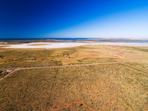 Aerial of plains and coastal areas - Australian Stock Image