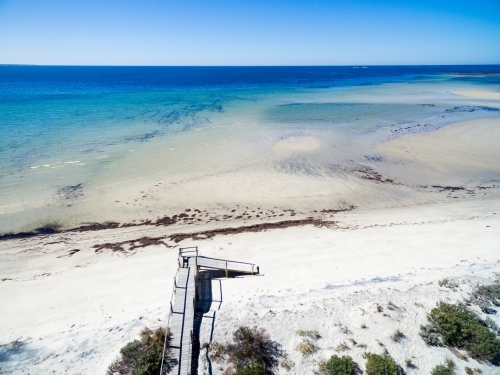 Aerial photo of beach and boardwalk - Australian Stock Image