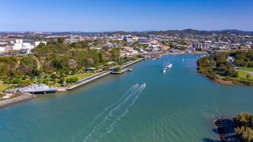 Aerial shot of a harbor - Australian Stock Image