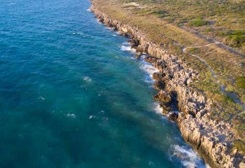 Aerial view along the Henderson Cliffs, near Perth, Western Australia - Australian Stock Image