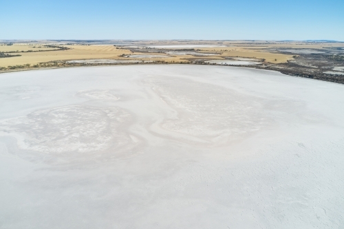 Aerial view of a dry salt lake in Western Australia. - Australian Stock Image