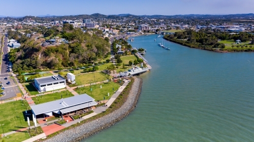 Aerial view of a residential city near bay point - Australian Stock Image