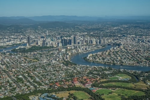 Aerial view of Brisbane CBD - Australian Stock Image