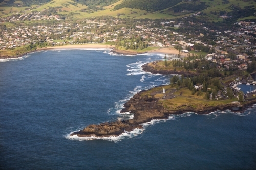 Aerial view of coastal town of Kiama - Australian Stock Image