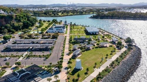 Aerial view of East shores precinct in Gladstone, Queensland - Australian Stock Image