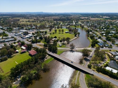 Aerial view of Forbes in regional New South Wales - Australian Stock Image