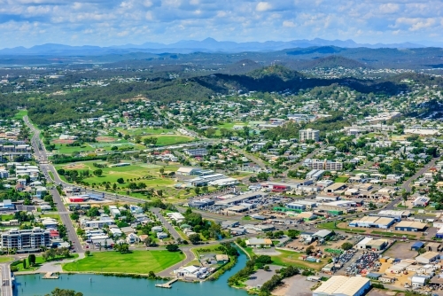 Aerial view of Gladstone Hanson Road area, Queensland - Australian Stock Image