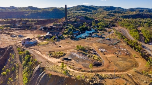 Aerial view of Mount Morgan Mine - Australian Stock Image