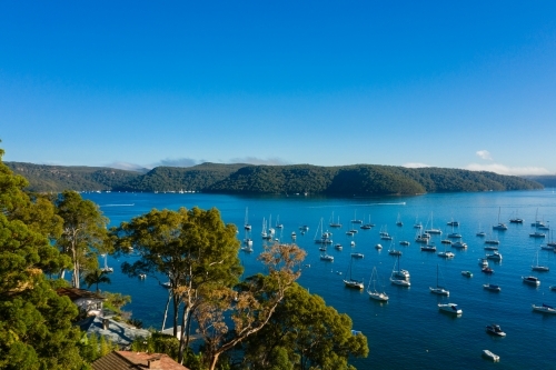 aerial view of Pittwater, Clareville area - Australian Stock Image