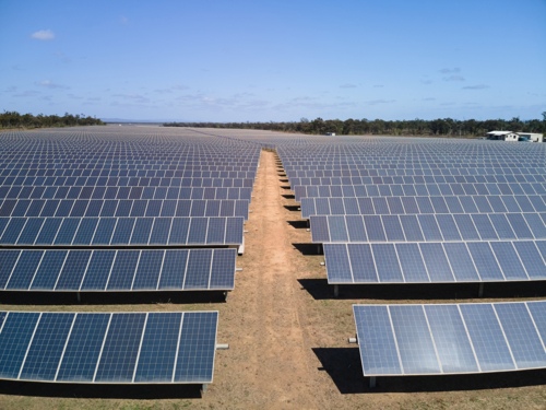 Aerial view of solar farm. - Australian Stock Image