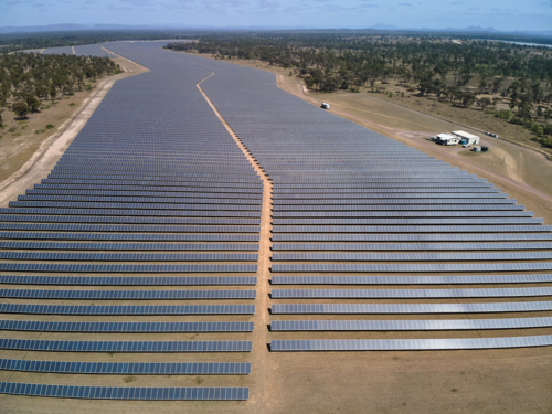 Aerial view of solar farm. - Australian Stock Image