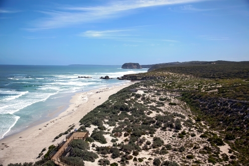 Aerial view of stretch of coastline - Australian Stock Image