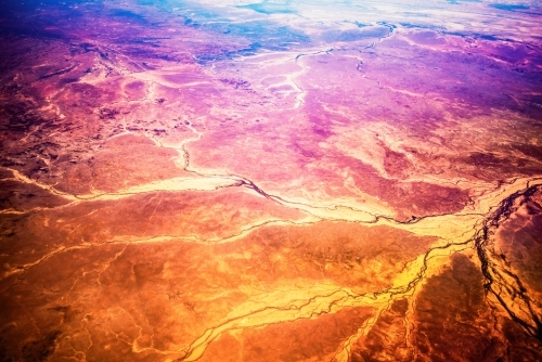 Aerial view of the red centre of Northern Territory - Australian Stock Image