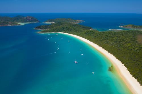 Aerial view of Whitehaven Beach - Australian Stock Image