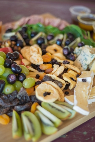 Antipasto cheese Food platter spread - Australian Stock Image