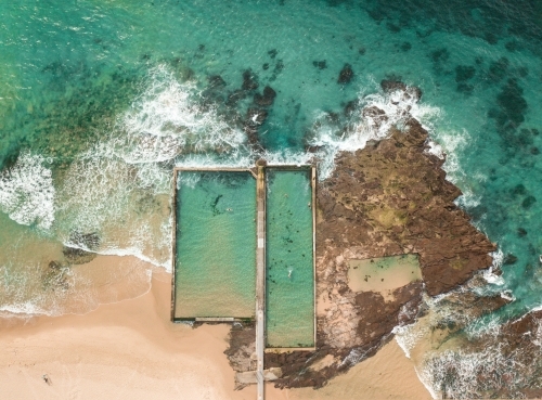 Austinmer twin ocean rock pools, near Wollongong Australia - Australian Stock Image