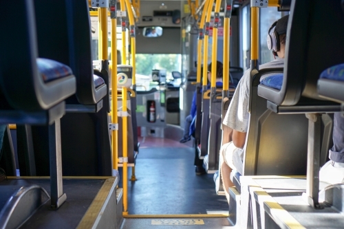 Back seat of the bus - Australian Stock Image