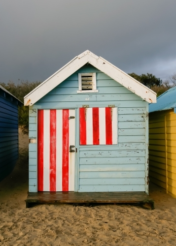 Bathing box at a city beach - Australian Stock Image