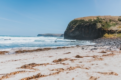 Bay, beach, cliff - Australian Stock Image