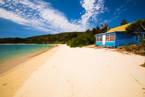 Beach Shack, Cockle Creek - Australian Stock Image