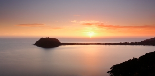 Beautiful serene and perfect sunrise skies and long exposure taken from Kur-ring Gai National Park