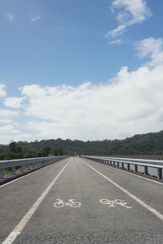 Bike trail over the dam - Australian Stock Image