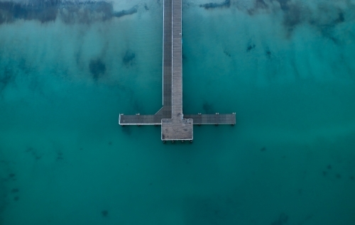 Bird's eye view of the jetty at Coogee Beach, Perth - Australian Stock Image