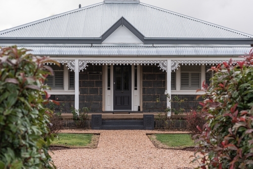 bluestone early victorian country home facade - Australian Stock Image