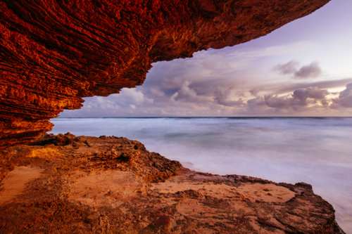 Boag Rocks at Gunnamatta Ocean Beach at dusk in St Andrews Beach in Victoria, Australia - Australian Stock Image