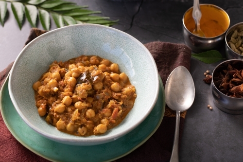 Bowl of Chickpea Curry - Australian Stock Image