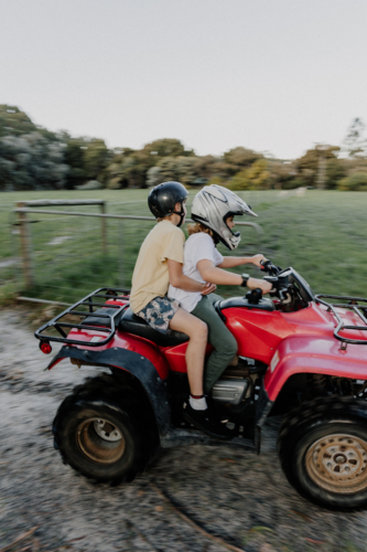Boys on Quad Bike - Australian Stock Image