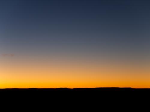 Bright orange horizon just after sunset - Australian Stock Image