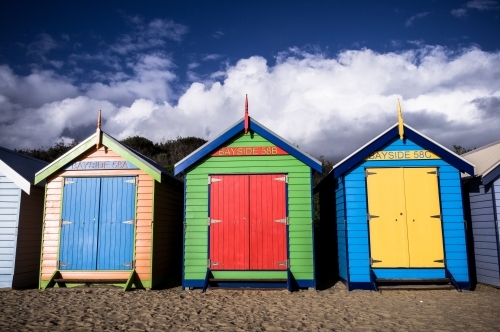 Brighton Beach Boxes, Melbourne, Victoria - Australian Stock Image