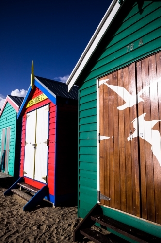 Brighton Beach Boxes, Melbourne, Victoria - Australian Stock Image