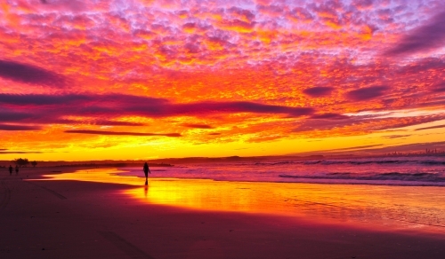 brilliant sunset at Coolangatta - Australian Stock Image