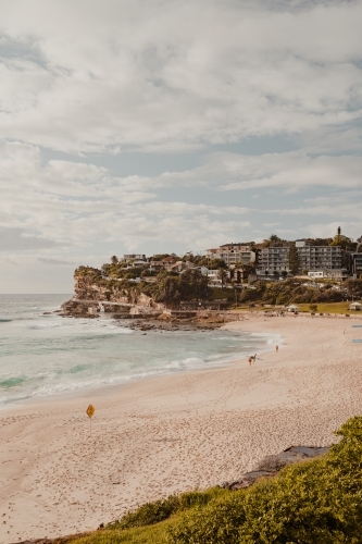 Bronte Beach and headland on a sunny morning - Australian Stock Image