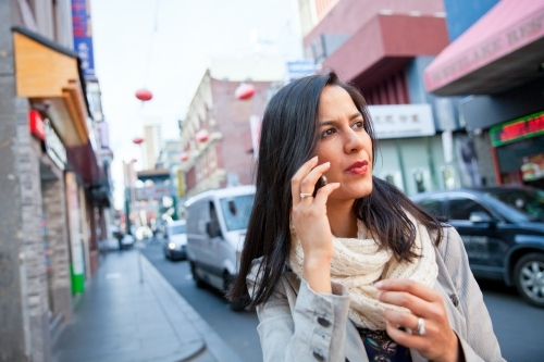 Business Woman in Chinatown Melbourne - Australian Stock Image