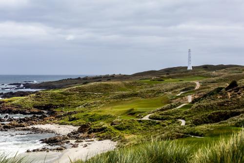 Cape Wickham Links Golf Course on the coast of King Island - Australian Stock Image