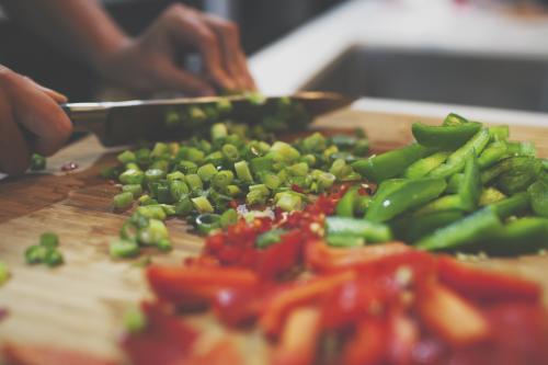 Capsicum cutting board - Australian Stock Image