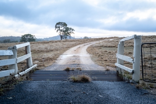 Cattle grid entrance to property
