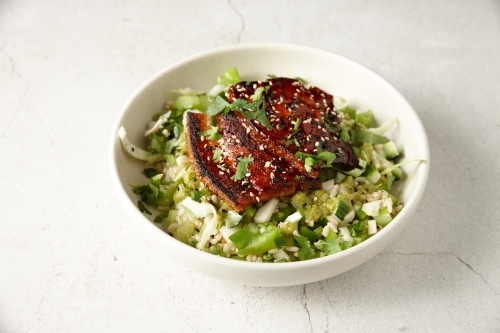Chopped green salad dish - Australian Stock Image