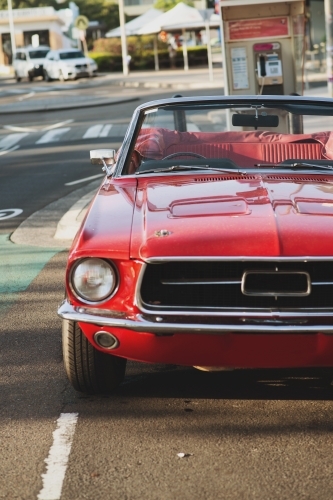 classic car in red - Australian Stock Image